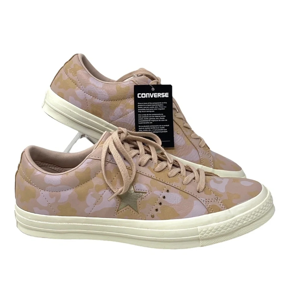 Converse One Star OX Shoes Low Top Leather Ivory Pink Men Size Sneakers 159705C - Picture 1 of 9